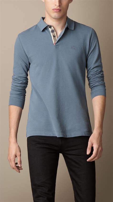 burberry mens polo shirt free shipping|Burberry long sleeve polo men's.